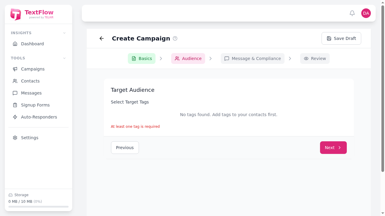 Campaign Message Step