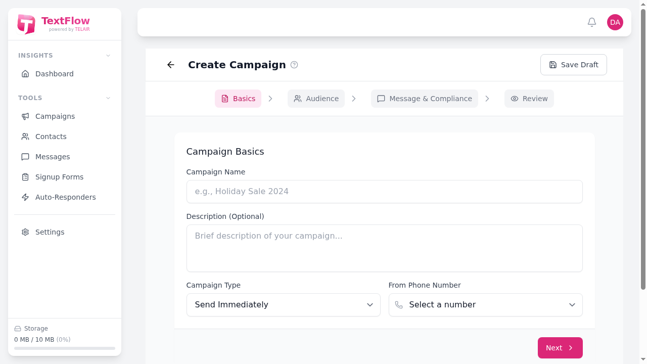 Template Applied to Campaign